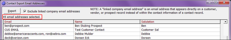 14Contacts - Export Email Exclude Linked